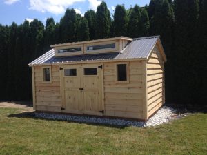 High gable shed with custom roof light