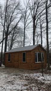 High gable shed hunting cabin